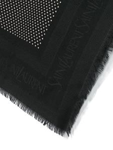 Saint Laurent Sjaal met stippen - Zwart