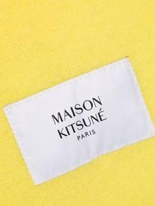Maison Kitsuné frayed wool blend scarf - Geel