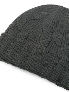 Barba cable-knit cashmere beanie - Groen