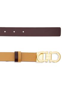 Ferragamo Gancini-buckle reversible leather belt - Beige