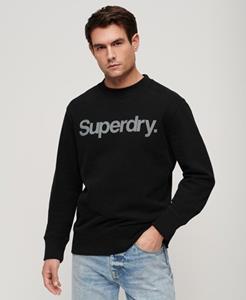 Superdry Mannen City Sweatshirt met Ronde Hals en Losse Pasvorm Zwart Grootte: S