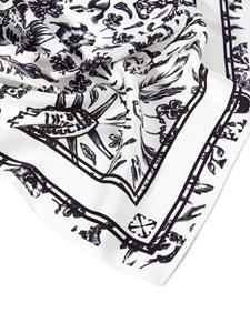 Off-White tattoo-print silk scarf - Wit