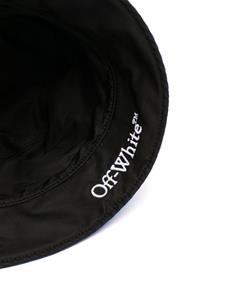 Off-White logo-print bucket hat - Zwart