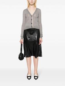 Nº21 floral-embroidery mid-rise skirt - Zwart