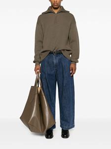 Studio Nicholson Push pleat-detailed wide-leg jeans - Blauw