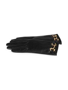 Gucci Horsebit leather gloves - Zwart