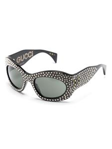 Gucci Eyewear crystal-embellished round-frame sunglasses - Zwart