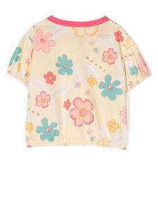 Marni Kids T-shirt met bloemenprint - Geel