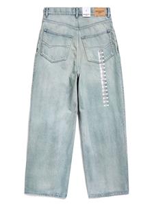 Balenciaga Denim Size Sticker mid-rise wide-leg jeans - Blauw