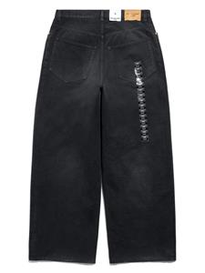 Balenciaga Denim Size Sticker mid-rise wide-leg jeans - Zwart