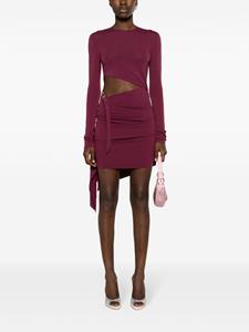 The Attico cut-out draped stretch-jersey minidress - Rood