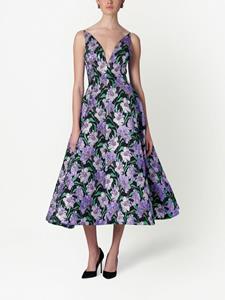 Carolina Herrera Midi-jurk met print - Zwart