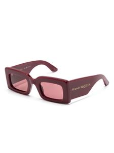 Alexander McQueen Eyewear Bold zonnebril met rechthoekig montuur - Rood