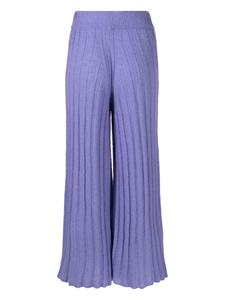 Rus Lune ribbed-knit flared trousers - Paars