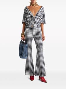 ETRO gingham-check flared trousers - Blauw