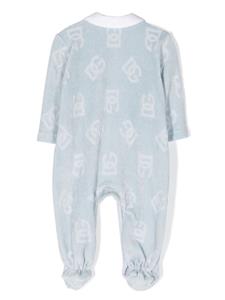 Dolce & Gabbana Kids logo intarsia-knit long-sleeve pajamas - Blauw
