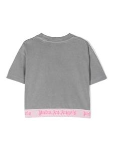Palm Angels Kids logo-underband cropped T-shirt - Grijs