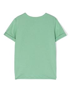 Stella McCartney Kids star-patch fringed T-shirt - Groen