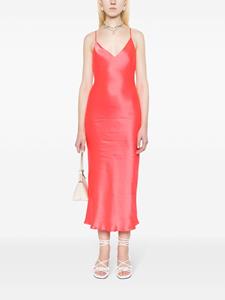 L'Agence V-neck silk midi dress - Roze