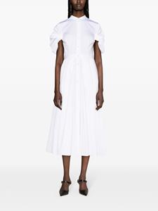 Alexander McQueen ruched-detailed short-sleeve shirt dress - Wit