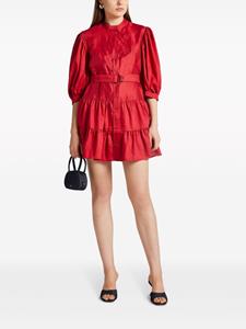 Acler Hundon linen-blend belted minidress - Rood