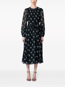 Carolina Herrera floral-print belted midi dress - Zwart