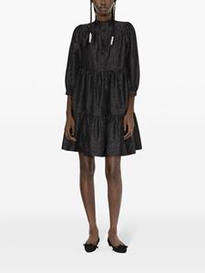 Kate Spade Flourish Swirl panelled minidress - Zwart