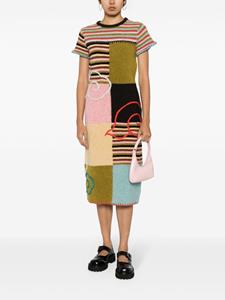 YANYAN KNITS colour-block patchwork midi dress - Groen