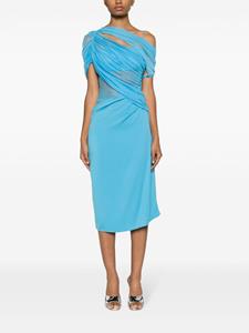 Christopher Esber Asymmetrische mini-jurk met tulen vlak - Blauw