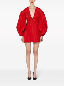 Carolina Herrera balloon-sleeve silk minidress - Rood