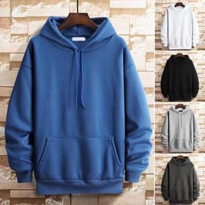 Meizhenchang Men Hoodie Ribbed Cuff Streetwear Super Soft Drawstring Large Pocket Sweatshirt for Daily Wear