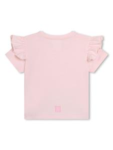 Givenchy Kids ruffled-detail cotton T-shirt - Roze