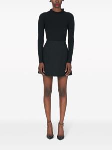 Carolina Herrera embroidered-edge tweed A-line miniskirt - Zwart