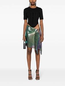 sequined asymmetric miniskirt - Groen