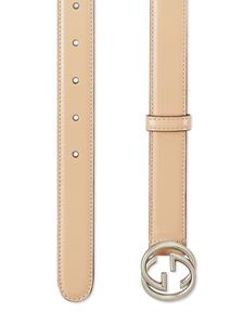 Gucci Interlocking G leather belt - Beige