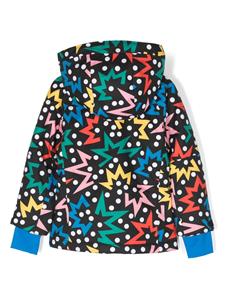 Stella McCartney Kids Starburst-print hooded padded jacket - Zwart