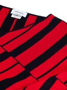 Ferragamo stripe-pattern wool-blend poncho - Zwart