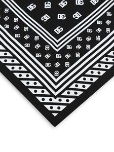 Dolce & Gabbana logo-print silk scarf - Zwart
