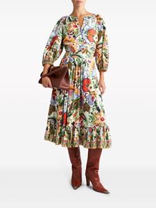 ETRO floral-print pleated midi skirt - Wit