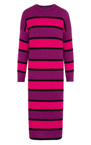 Jurkjes Gestreepte Sweater Dress Tracy Magenta