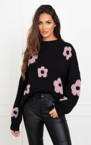 Jurkjes Flower Sweater Soft Gina Zwart