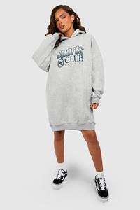 Boohoo Sports Club Sweatshirt Jurk Met Capuchon, Grey Marl