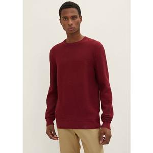 TOM TAILOR V-Ausschnitt-Pullover burgundy passform textil (1-tlg)