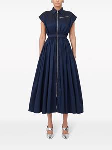 Alexander McQueen Midi-blousejurk met korte mouwen - Blauw