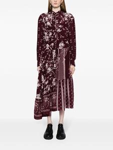 Erdem motif-print silk midi dress - Rood