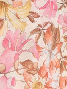 Ferragamo floral-print cashmere scarf - Beige