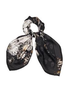 Alexander McQueen Sjaal met bloemenprint - BLACK/IVORY
