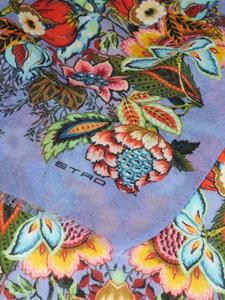 ETRO Bouquet-print fringed scarf - Paars