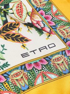 ETRO Bouquet-print silk scarf - Geel