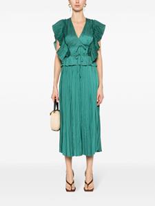 Ulla Johnson Geplooide midi-jurk - Groen